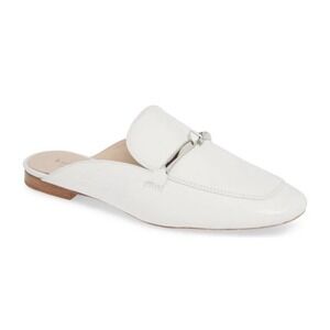 KATE SPADE‎ NEW YORK Laura Square Toe Flat Mules Women's White Leather Size 9